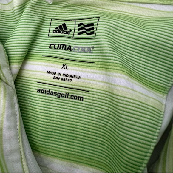 Adidas Men's Adult Size XL Polo Golf Climacool Green Polyester Short Sleeve - Picture 6 of 12